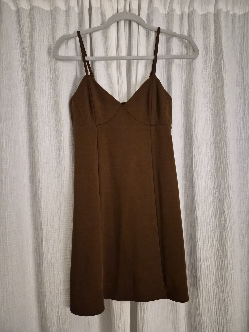 PacSun Kendall&Kylie Brown V-Neck Mini Spaghetti Strap Dress
